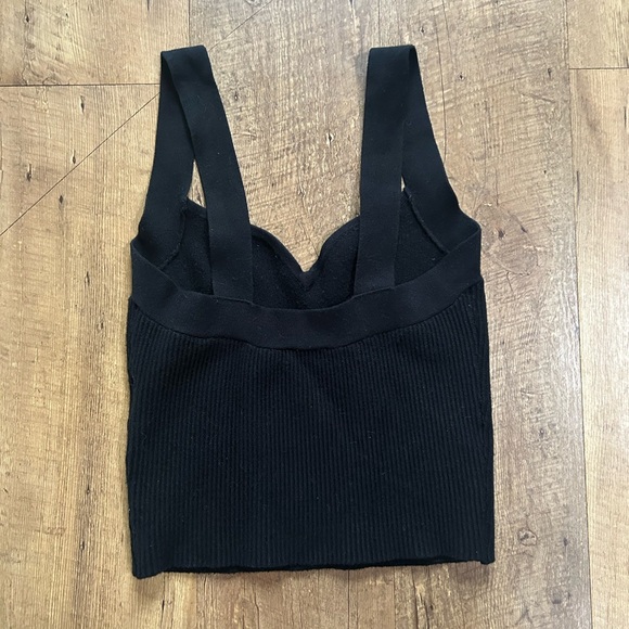 Abercrombie & Fitch Black Ribbed Knit Tank Top Sweetheart Neckline Size Small - Picture 11 of 12